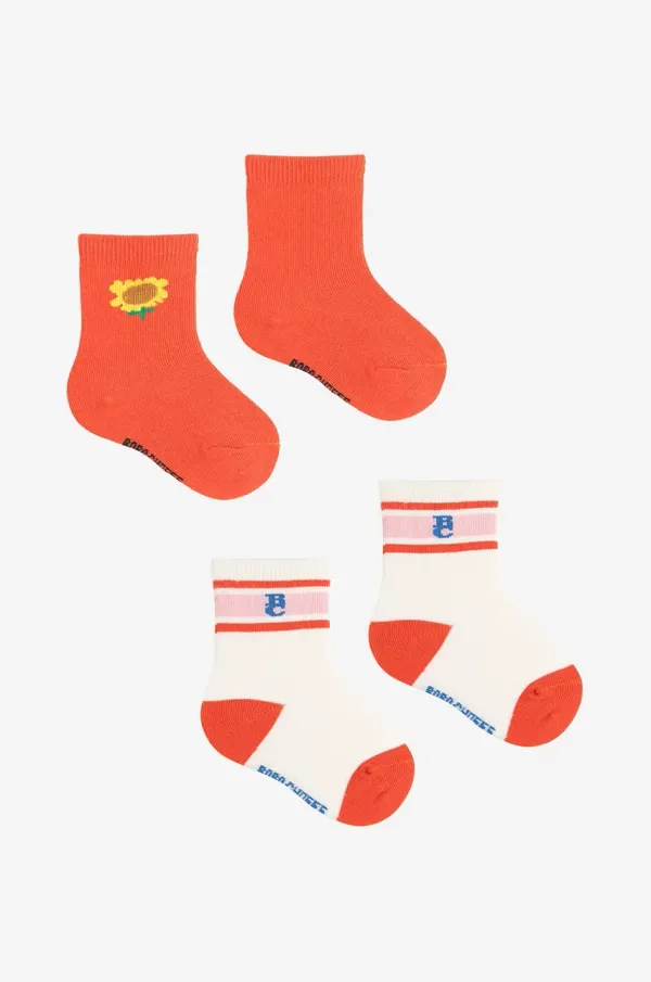 Bobo Choses Otroške nogavice Bobo Choses Sunflower 2-pack oranžna barva, 125AH020