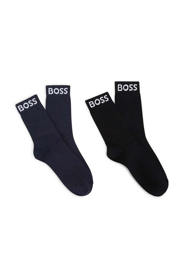 Boss Otroške nogavice BOSS 2-pack mornarsko modra barva