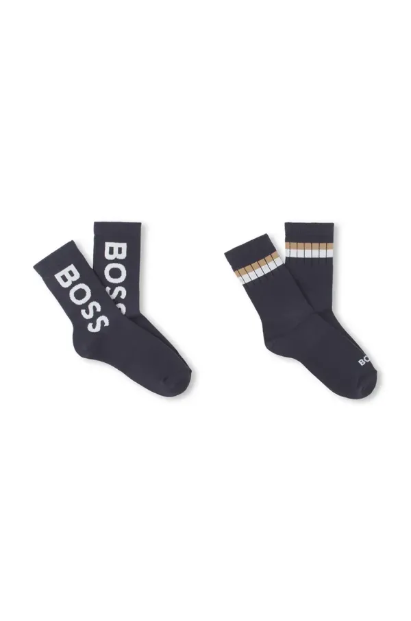 BOSS Otroške nogavice BOSS 2-pack mornarsko modra barva, J51743