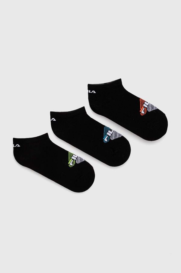 Fila Otroške nogavice Fila 3-pack črna barva