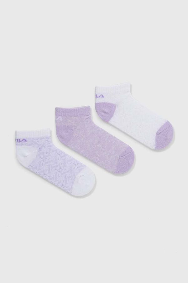 Fila Otroške nogavice Fila 3-pack vijolična barva