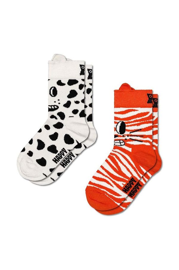 Happy Socks Otroške nogavice Happy Socks Kids Cat & Dog Socks 2-pack bela barva