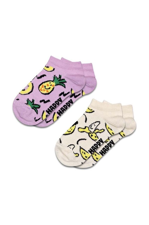 Happy Socks Otroške nogavice Happy Socks Kids Fruits Low Socks 2-pack roza barva