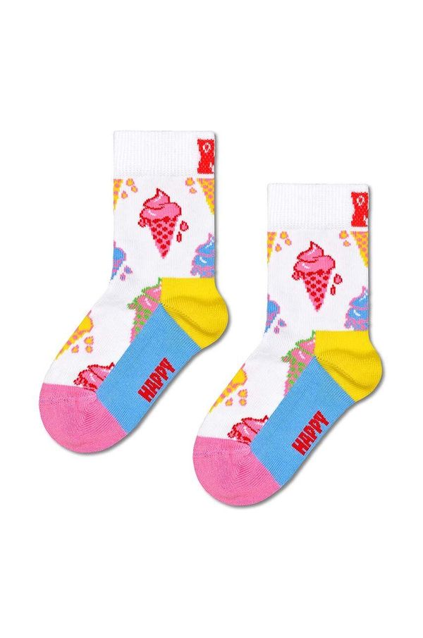 Happy Socks Otroške nogavice Happy Socks Kids Ice Cream Sock bela barva