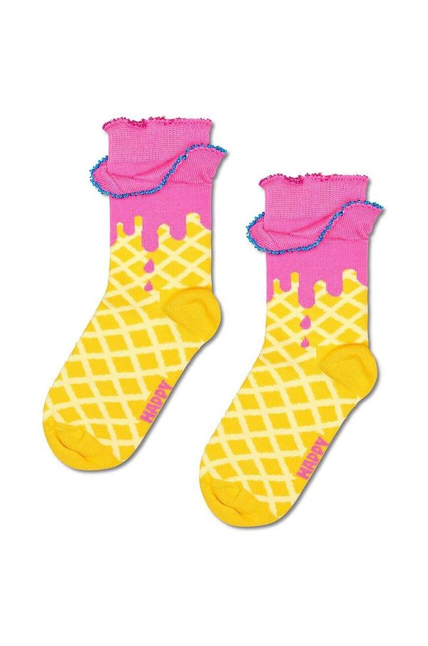 Happy Socks Otroške nogavice Happy Socks Kids Ice Cream Sock roza barva, P001882