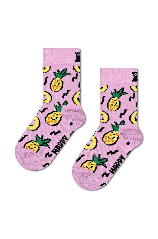 Happy Socks Otroške nogavice Happy Socks Kids Pineapple Sock roza barva