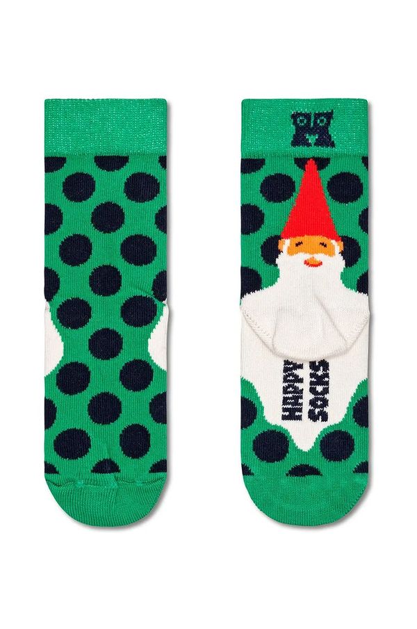 Happy Socks Otroške nogavice Happy Socks Kids Santas Beard Sock zelena barva, P000289