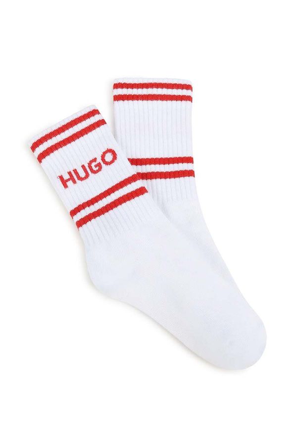 Hugo Otroške nogavice HUGO 2-pack bela barva