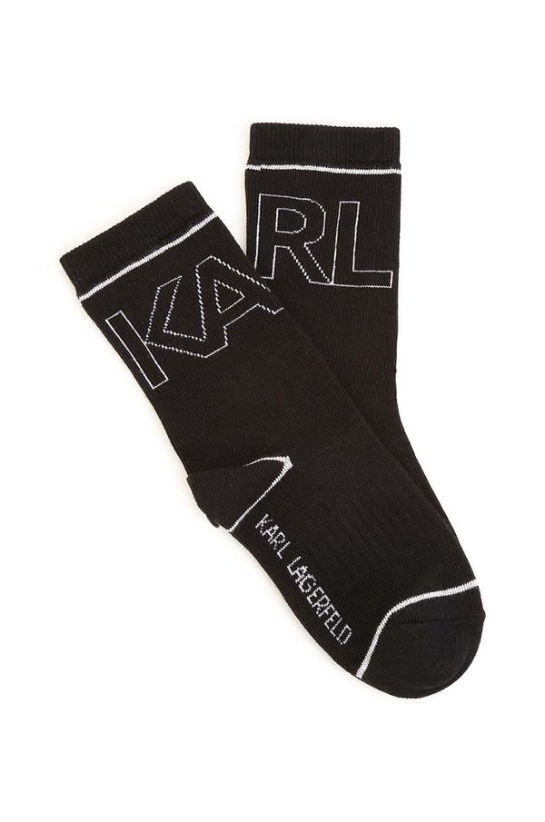 Karl Lagerfeld Otroške nogavice Karl Lagerfeld 2-pack črna barva