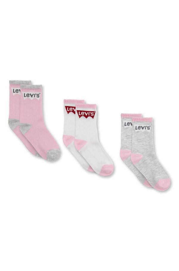 Levi's Otroške nogavice Levi's roza barva