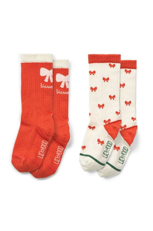 Liewood Otroške nogavice Liewood Annette Socks 2-Pack 2-pack rdeča barva, LW19193