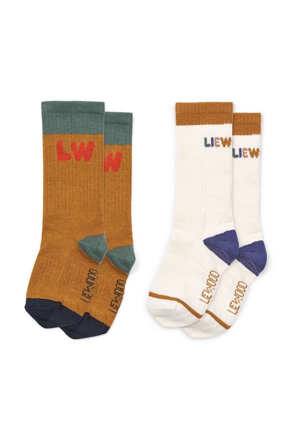 Liewood Otroške nogavice Liewood Annette Socks 2-Pack 2-pack rjava barva, LW19193