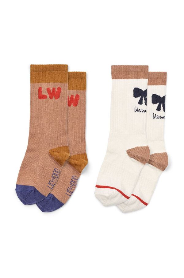Liewood Otroške nogavice Liewood Annette Socks 2-Pack 2-pack roza barva, LW19193