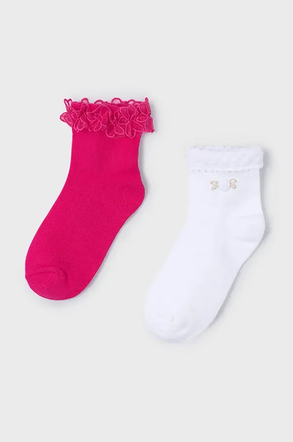 Mayoral Otroške nogavice Mayoral 2-pack roza barva, 10912