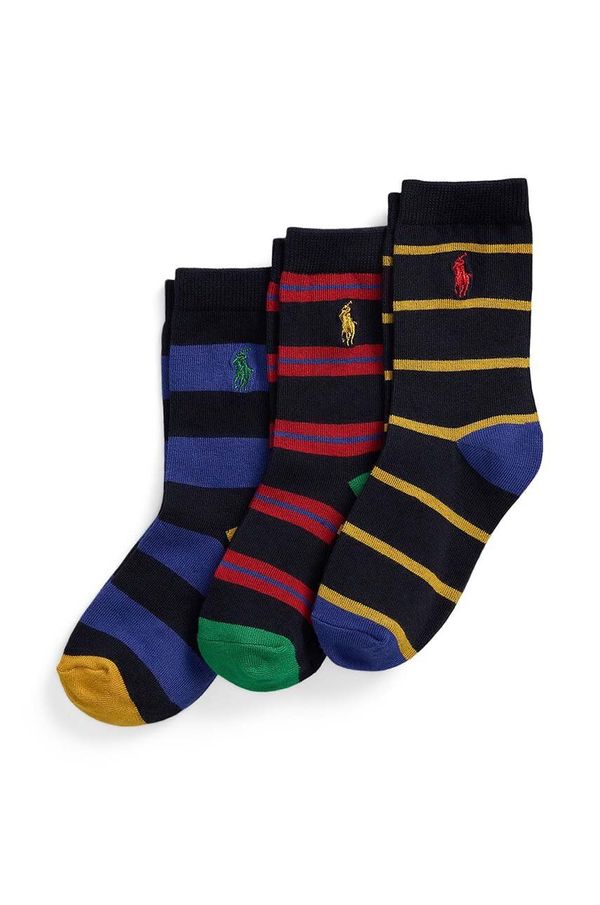 Polo Ralph Lauren Otroške nogavice Polo Ralph Lauren 3-pack mornarsko modra barva, 443960172001