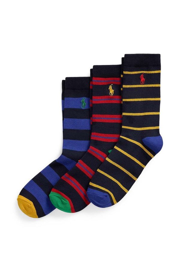 Polo Ralph Lauren Otroške nogavice Polo Ralph Lauren 3-pack mornarsko modra barva, 444960172001