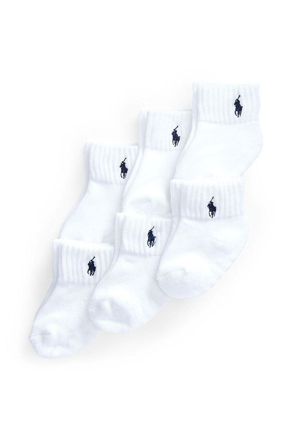 Polo Ralph Lauren Otroške nogavice Polo Ralph Lauren 6-pack bela barva, 441763958001