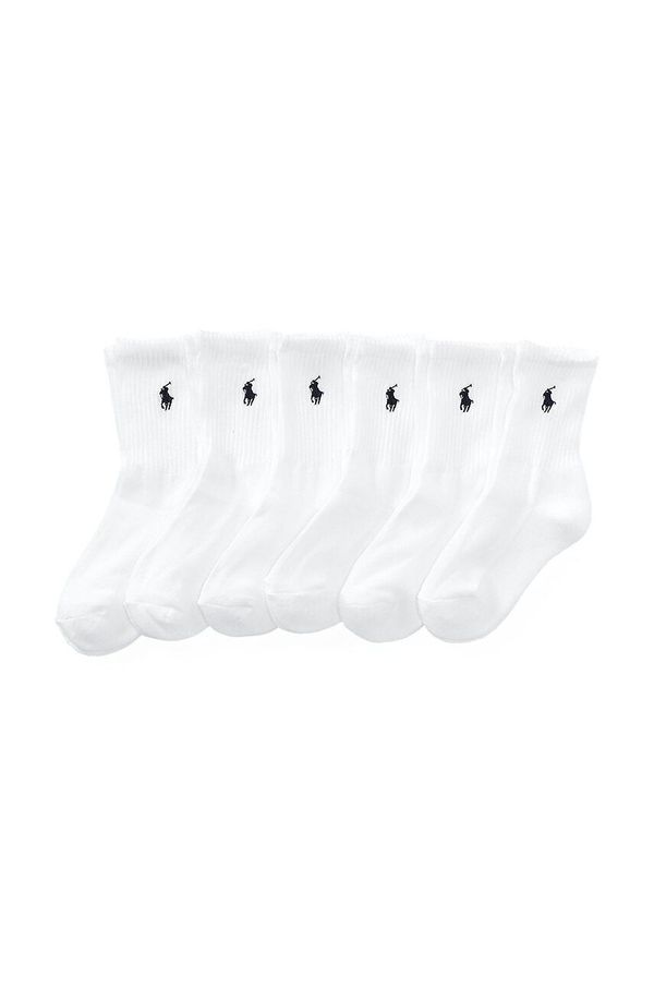 Polo Ralph Lauren Otroške nogavice Polo Ralph Lauren 6-pack bela barva, 443774245001