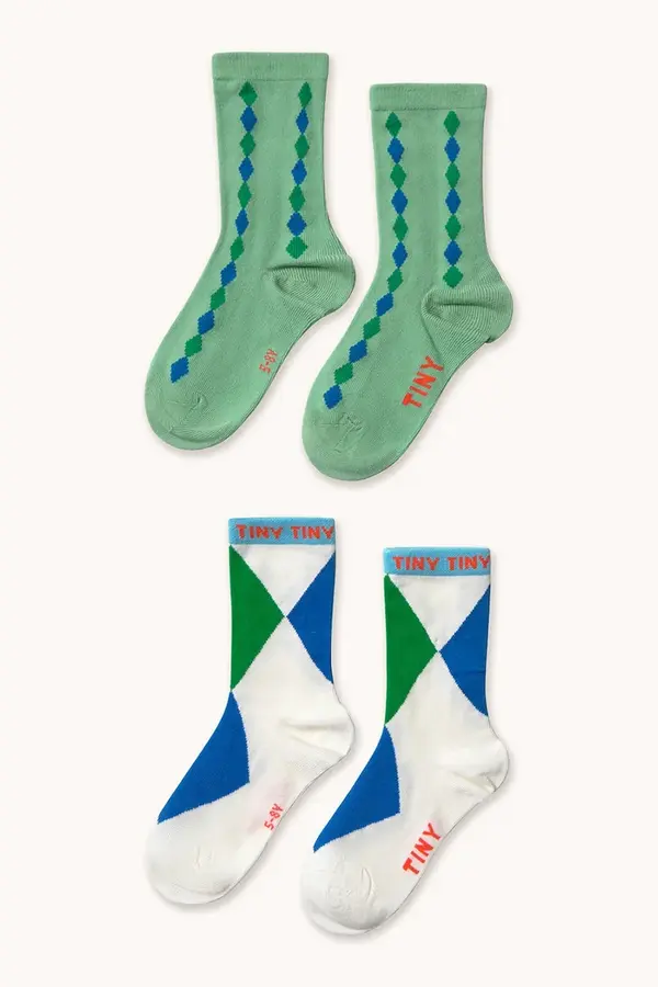 Tinycottons Otroške nogavice Tinycottons DIAMOND MEDIUM SOCKS 2-pack