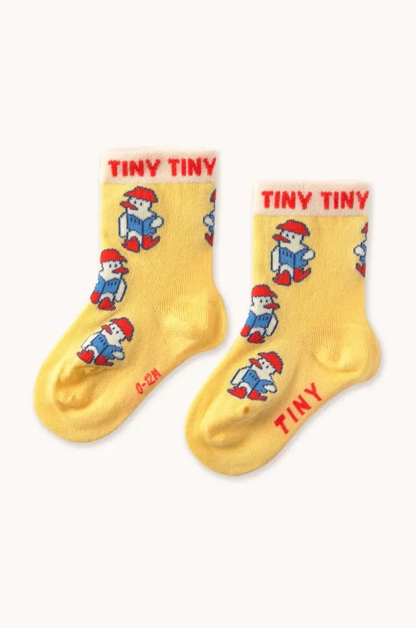 Tinycottons Otroške nogavice Tinycottons READERS MEDIUM SOCKS rumena barva, SS25-454