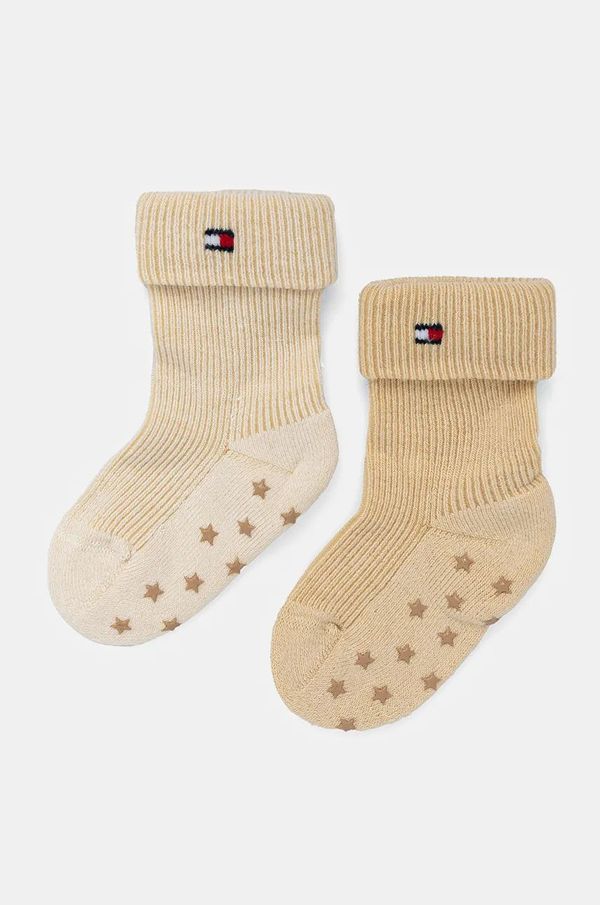 Tommy Hilfiger Otroške nogavice Tommy Hilfiger 2-pack bež barva, 701229882