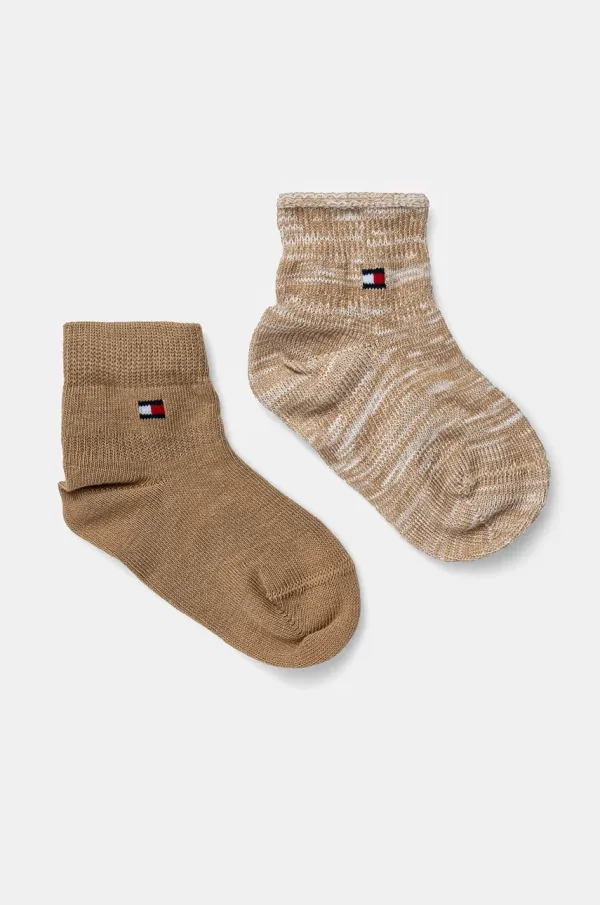 Tommy Hilfiger Otroške nogavice Tommy Hilfiger 2-pack rjava barva, 701229880