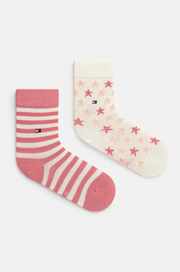 Tommy Hilfiger Otroške nogavice Tommy Hilfiger 2-pack roza barva, 100000816