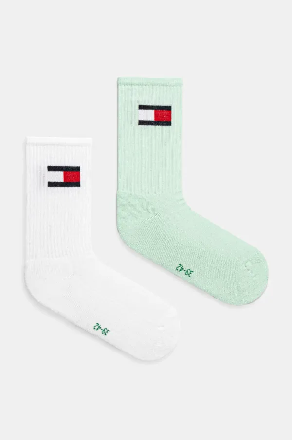 Tommy Hilfiger Otroške nogavice Tommy Hilfiger 2-pack turkizna barva, 701229940