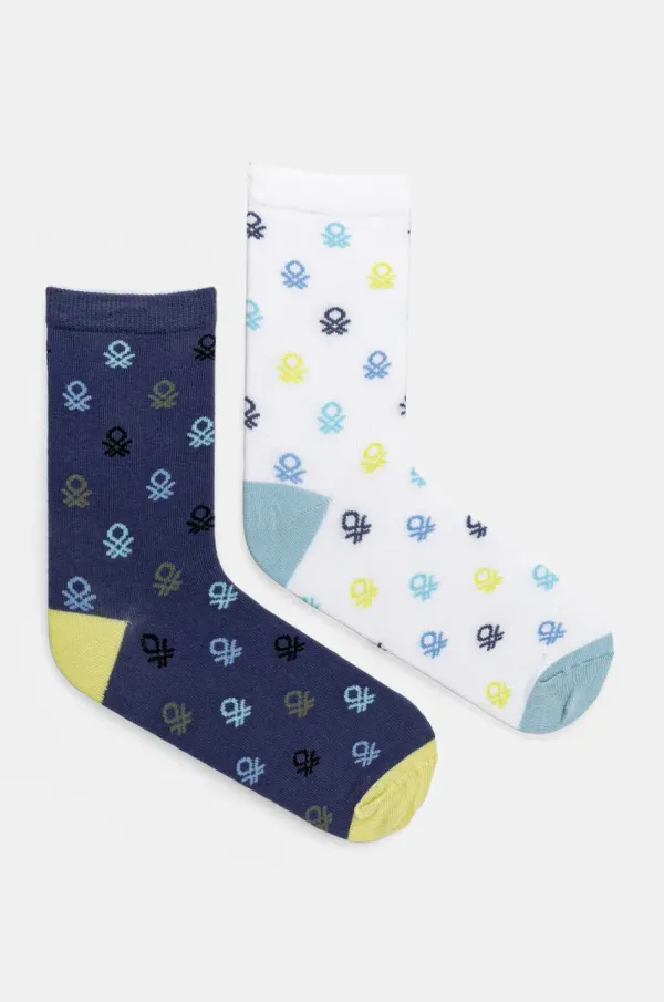 United Colors of Benetton Otroške nogavice United Colors of Benetton 2-pack mornarsko modra barva, 6AO307045