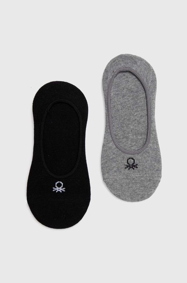 United Colors of Benetton Otroške nogavice United Colors of Benetton 2-pack siva barva