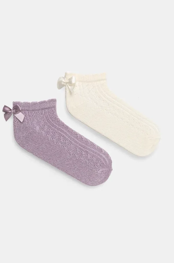 United Colors of Benetton Otroške nogavice United Colors of Benetton 2-pack vijolična barva, 6AO407042