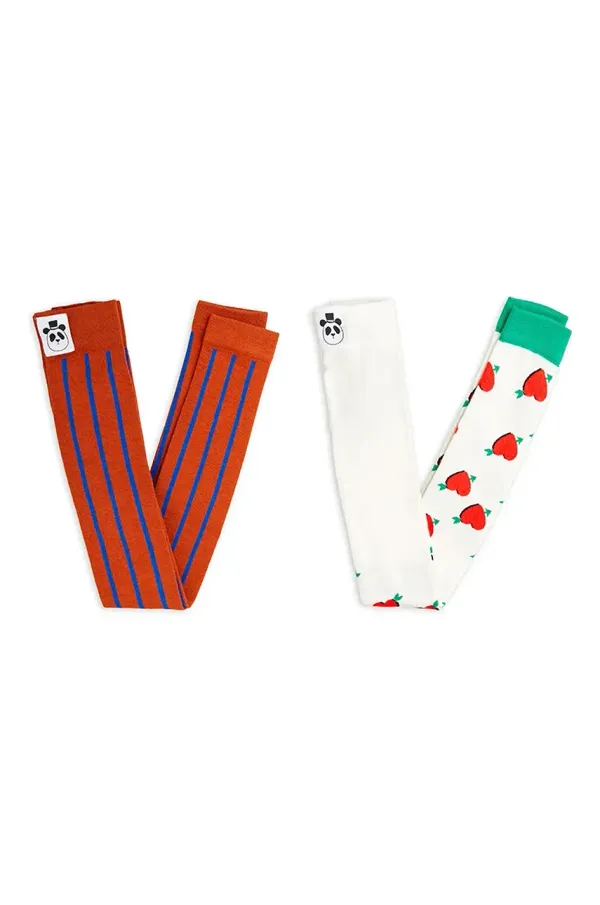 Mini Rodini Otroške pajkice Mini Rodini Arrowed heart 2-pack oranžna barva, 2526011100