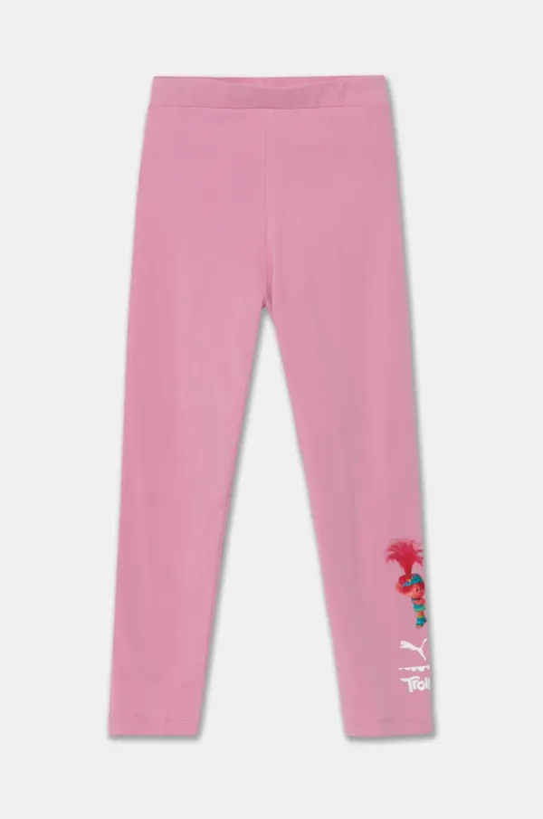 Puma Otroške pajkice Puma X TROLLS High Waist Leggings roza barva, 627662