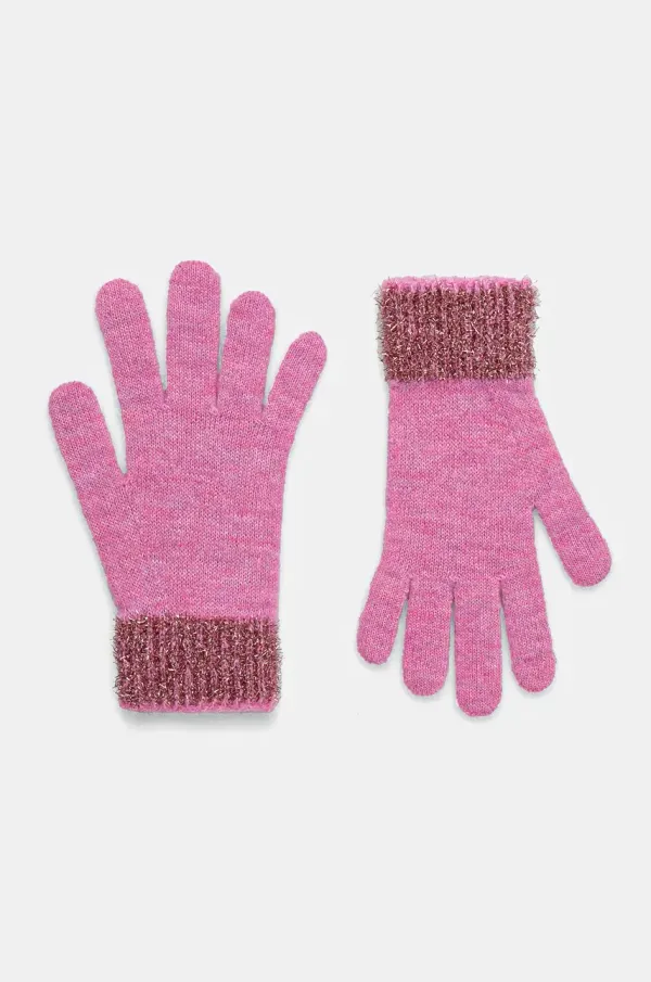United Colors of Benetton Otroške rokavice s primesjo volne United Colors of Benetton roza barva, 116QQG00P