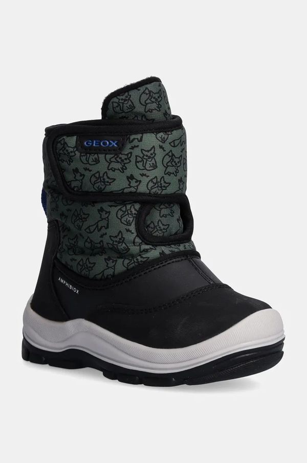 Geox Otroške snežke Geox FLANFIL ABX zelena barva, B263VE.0BCMN