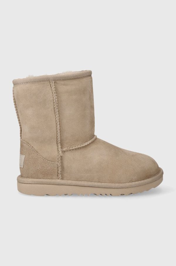 Ugg Otroške snežke iz semiša UGG Classic II črna barva