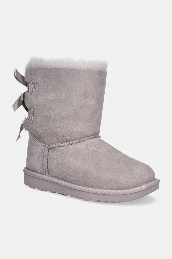 Ugg Otroške snežke iz semiša UGG K BAILEY BOW II siva barva