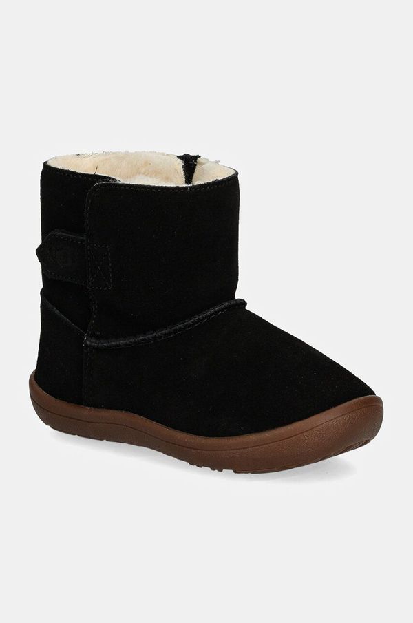 Ugg Otroške snežke iz semiša UGG KEELAN II črna barva, 1157634T