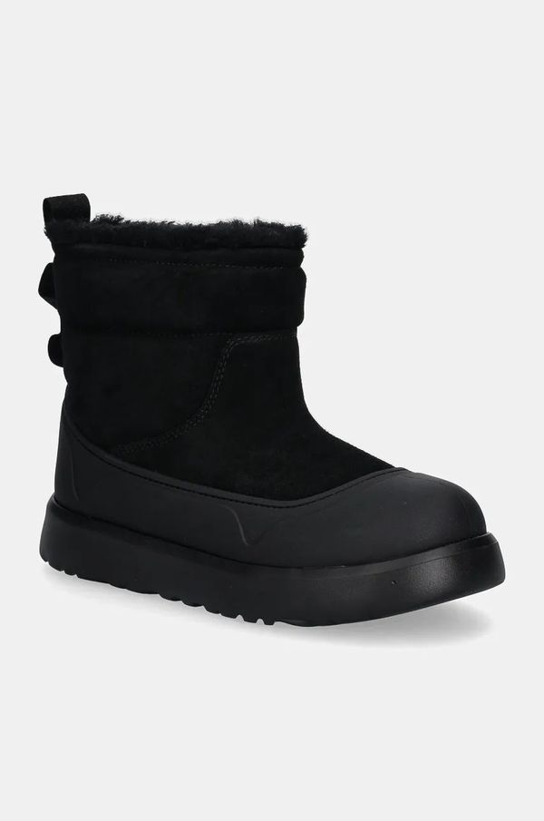 Ugg Otroške snežke iz semiša UGG KIDS CLASSIC MINI MOD črna barva, 1157691K