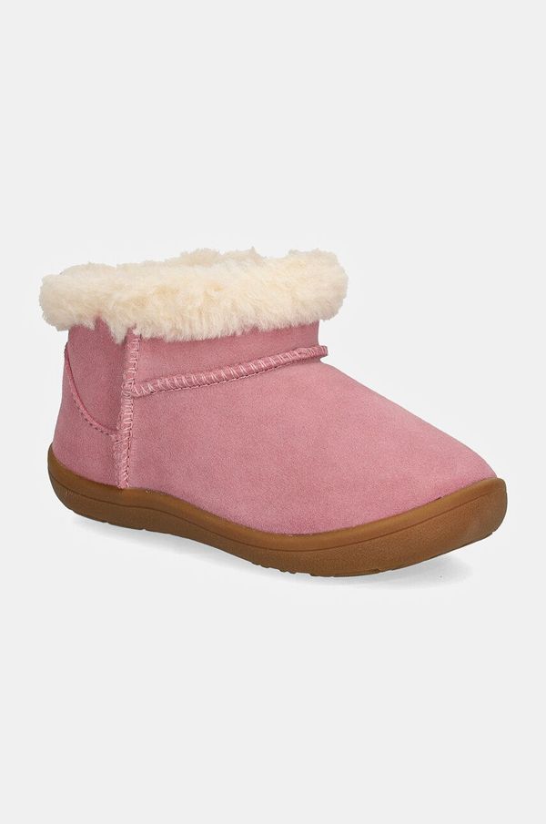 Ugg Otroške snežke iz semiša UGG KINSEY roza barva, 1157631T