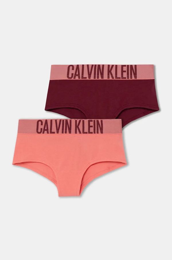 Calvin Klein Underwear Otroške spodnje hlače Calvin Klein Underwear 2-pack bordo barva, G80G800702