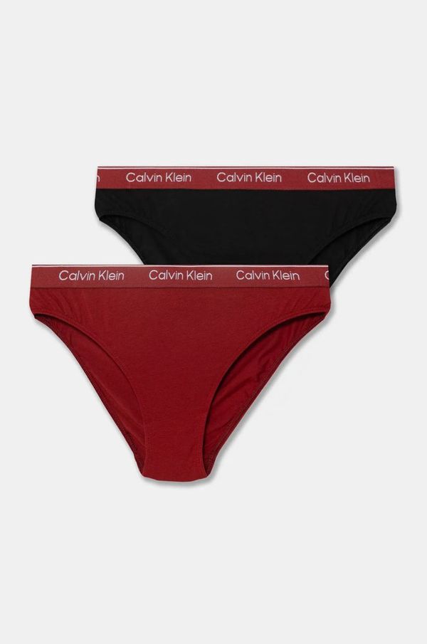 Calvin Klein Underwear Otroške spodnje hlače Calvin Klein Underwear 2-pack bordo barva, G80G800711