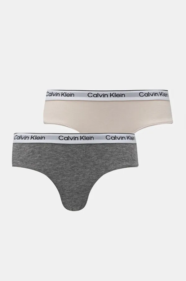 Calvin Klein Underwear Otroške spodnje hlače Calvin Klein Underwear 2-pack siva barva, G80G800726