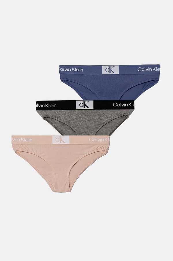 Calvin Klein Underwear Otroške spodnje hlače Calvin Klein Underwear 3-pack siva barva, G80G800699