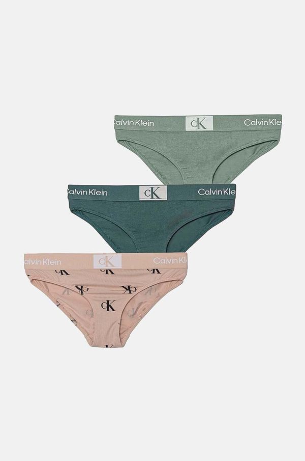 Calvin Klein Underwear Otroške spodnje hlače Calvin Klein Underwear 3-pack zelena barva, G80G800699