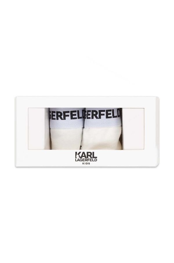 Karl Lagerfeld Otroške spodnje hlače Karl Lagerfeld 2-pack bela barva