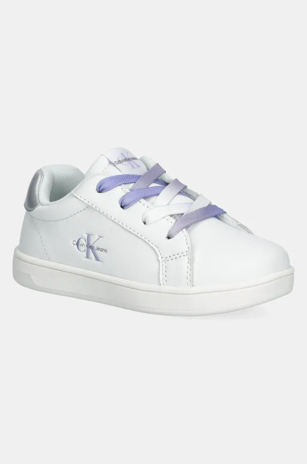 Calvin Klein Jeans Otroške superge Calvin Klein Jeans bela barva, V1A9-82009
