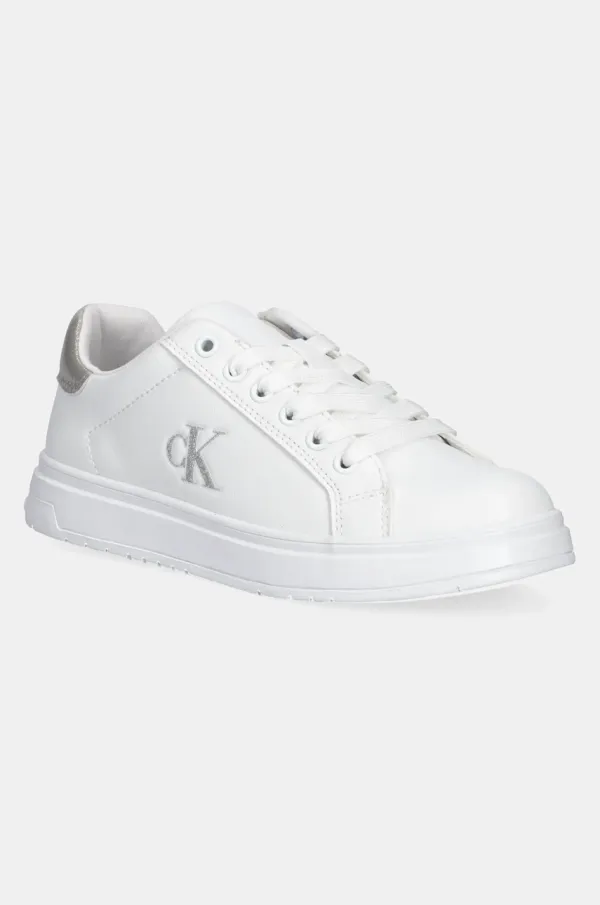 Calvin Klein Jeans Otroške superge Calvin Klein Jeans bela barva, V3A9-82013
