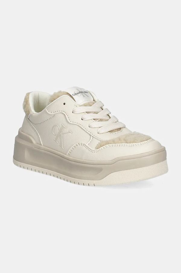 Calvin Klein Jeans Otroške superge Calvin Klein Jeans bež barva, V3A9-80982