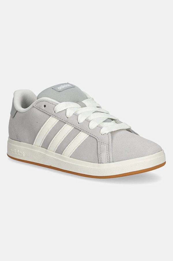 adidas Otroške superge iz semiša adidas GRAND COURT 00s siva barva, JH6179